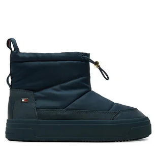 Śniegowce Tommy Hilfiger Flag Nylon Mini Snowboot FW0FW08334 Granatowy - Śniegowce damskie - miniaturka - grafika 1