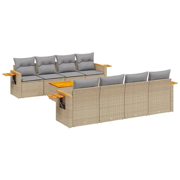 Zestaw mebli ogrodowych modułowych beżowy rattan PE 62/85 x 62 x 69 cm