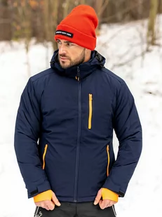Granatowa kurtka męska zimowa sportowa Denley HH011A - Kurtki męskie - miniaturka - grafika 1