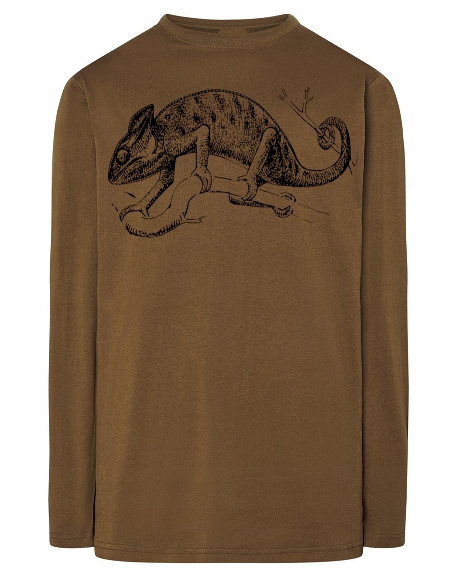 Longsleeve męski nadruk zwierzę KAMELEON r.S