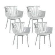 Krzesła - Zestaw 4 krzeseł do jadalni jasnoszary PESARO - miniaturka - grafika 1