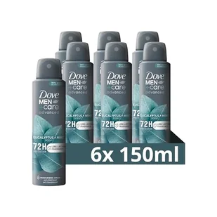 Dove Dezodorant Dove Men + Care Eukaliptus i mięta Spray Advanced Care, dezodorant męski, 1/4 krem nawilżający, formuła nawilżająca i delikatna na skórze, ochrona do 72 godzin, 6 sztuk 150 ml - Kremy do twarzy - miniaturka - grafika 1