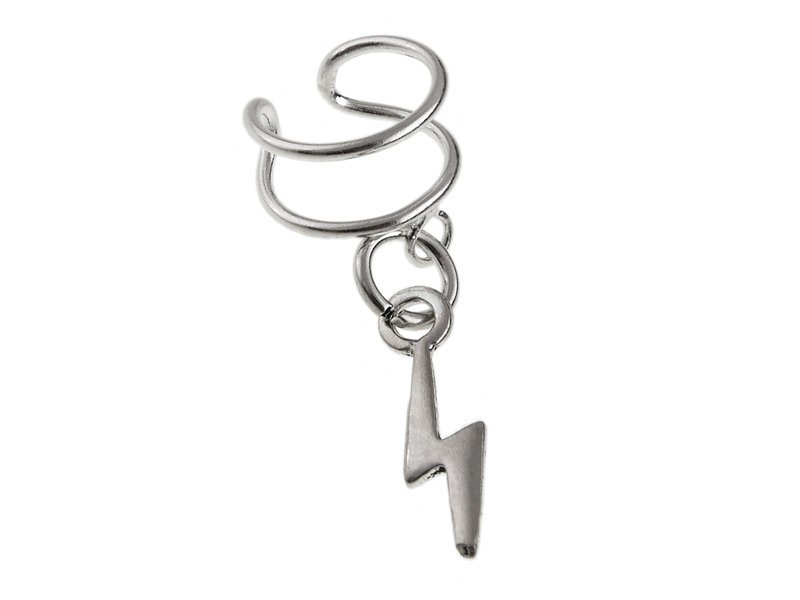 Kolczyk nausznica srebrna piorun błyskawica kn030 - 0,5g.