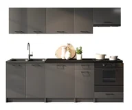 Meble kuchenne - Zestaw 8 mebli do kuchni 240 cm grafit mat L5-Z41 - miniaturka - grafika 1