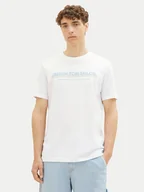 Koszulki męskie - Tom Tailor Denim T-Shirt 1037653 Biały Basic Fit - miniaturka - grafika 1