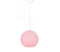 Lampy sufitowe - Żyrandol na lince JUTE 1xE27/60W/230V różowy - miniaturka - grafika 1