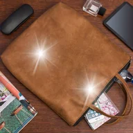 Torby i wózki na zakupy - Camel Torba duża damska skóra ekologiczna torebka A4 nubuk na zakupy - miniaturka - grafika 1