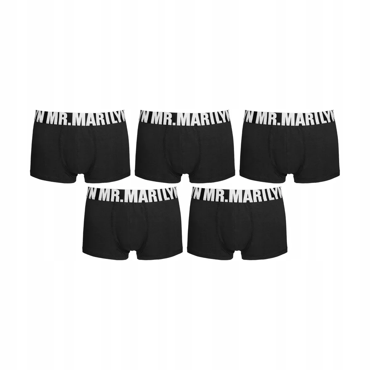 5-PAK Bokserki męskie bawełniane klasyczne czarne Letters Boxer Marilyn