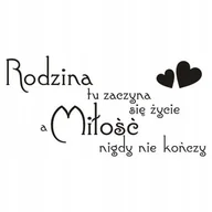 Dekoracje domu - Napis na ścianę do salonu naklejka 100x50cm wybór koloru - Rodzina 208 - miniaturka - grafika 1