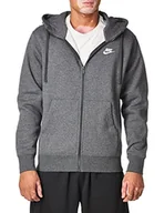 Bluzy męskie - Nike Sportswear Club męska bluza z kapturem, z zamkiem błyskawicznym na całej długości szary Charcoal Heather/Anthracite/White 4XL - miniaturka - grafika 1