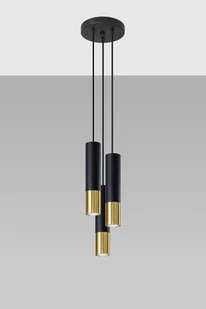 Sollux Lighting Lampa wisząca LOOPEZ 3P czarny/złoty - Lampy sufitowe - miniaturka - grafika 1