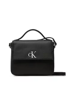 Torebki damskie - Calvin Klein Jeans Torebka Minimal Monogram Boxy Flap Cb19 K60K610330 Czarny - grafika 1