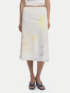 Desigual Spódnica midi Bruma 25WWFK08 Écru Regular Fit - Spódnice - miniaturka - grafika 1