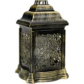 Lampiony i znicze - Znicz Kapliczka ażurowa z kwiatem KAT 207 KW ZŁ 14,5 x 26 cm złoty - miniaturka - grafika 1