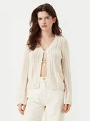 Swetry damskie - Pieces Kardigan Nuka 17155170 Beżowy Regular Fit - miniaturka - grafika 1