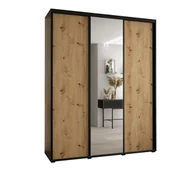 Szafy - Szafa przesuwna wysoka Davos 3 190 gł. 45 czarny + artisan + czarny - miniaturka - grafika 1