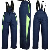 Spodnie narciarskie - KOMBINEZON Spodnie NARCIARSKIE Zimowe OCIEPLANE Szelki Granat 104 - miniaturka - grafika 1