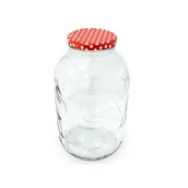 Pojemniki kuchenne - SŁOIK SZKLANY Z ZAKRĘTKĄ TŁOCZONY W OWOCE 5 L - miniaturka - grafika 1