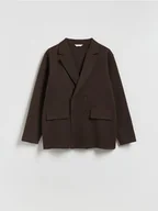 Swetry męskie - Reserved - Kardigan z domieszką wełny - ciemnobrązowy - miniaturka - grafika 1