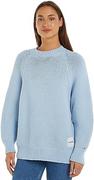 Swetry damskie - Tommy Hilfiger Damski sweter z naszywką z teksturą Łódka-NK, Breezy Blue, XL, Niebieski bryzowy, XL - miniaturka - grafika 1