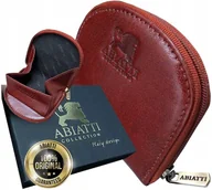 Portfele - Mały Ekskluzywny Skórzany Portfel Męski Abiatti Podkówka Bilonówka Na Zamek - miniaturka - grafika 1