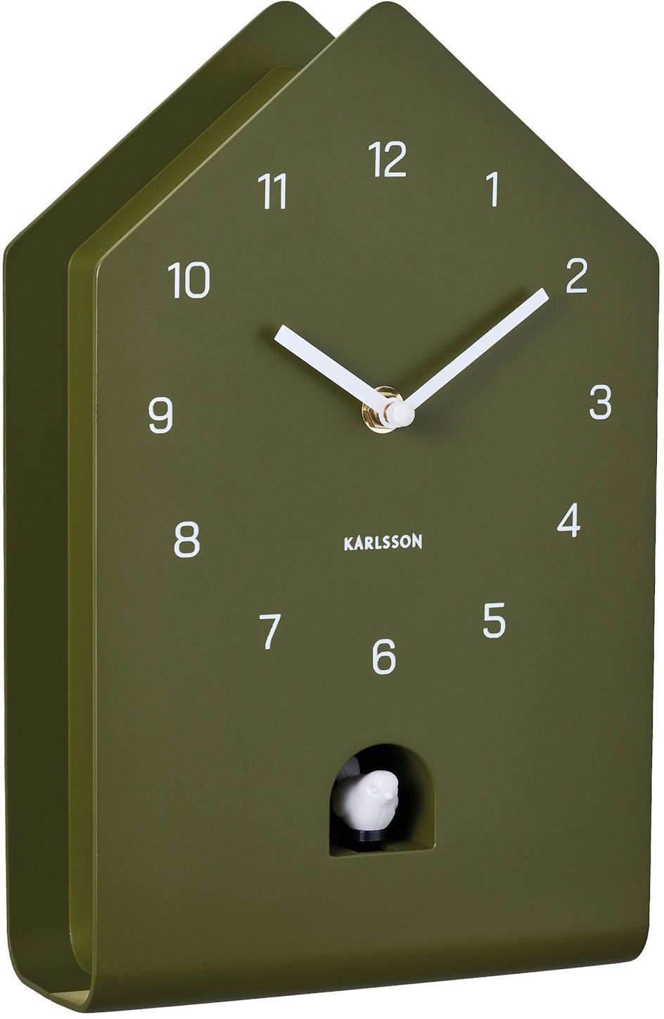 Karlsson Zegar z kukułką Karlsson KA6076GR zielony Fino Cuckoo 18x29 cm .
