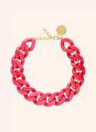 Łańcuszki - Vanessa Baroni Łańcuszek Na Szyję Big Flat Chain pink - miniaturka - grafika 1