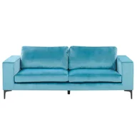 Sofy i kanapy - Beliani Sofa welurowa niebieska VADSTENA - miniaturka - grafika 1