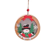 Oświetlenie świąteczne - Lampka świąteczna BELINE drewniana bałwanek okrągła - miniaturka - grafika 1