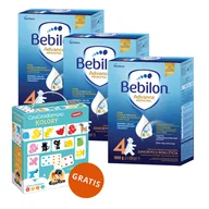 Mleko modyfikowane - Zestaw Bebilon Advance Pronutra 4 Junior, odżywcza formuła na bazie mleka, po 2 roku, 3 x 1000 g + CzuCzu, karty domino kolory gratis - miniaturka - grafika 1