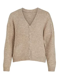 Vila Women's VIJAMINA Oversize L/S Knit kardigan-NOOS kurtka dzianinowa, naturalny melanż, L, Naturalny melanż, L - Swetry damskie - miniaturka - grafika 1