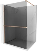 Ścianki i drzwi prysznicowe - Mexen Kioto+ ścianka prysznicowa z półką Walk-in 140 x 200 cm, grafit, miedź szczotkowana - 800-140-121-65-40 - miniaturka - grafika 1