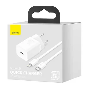 Baseus Super Si 1C szybka ładowarka USB Typ C 20W Power Delivery + kabel USB Typ C - Lightning 1m biały (TZCCSUP-B02) - Kable USB - miniaturka - grafika 5