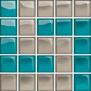 Opoczno Glass Mozaika 14,8x14,8 Niebieski Azure/Dark Beż D Poler - Płytki ceramiczne - miniaturka - grafika 2