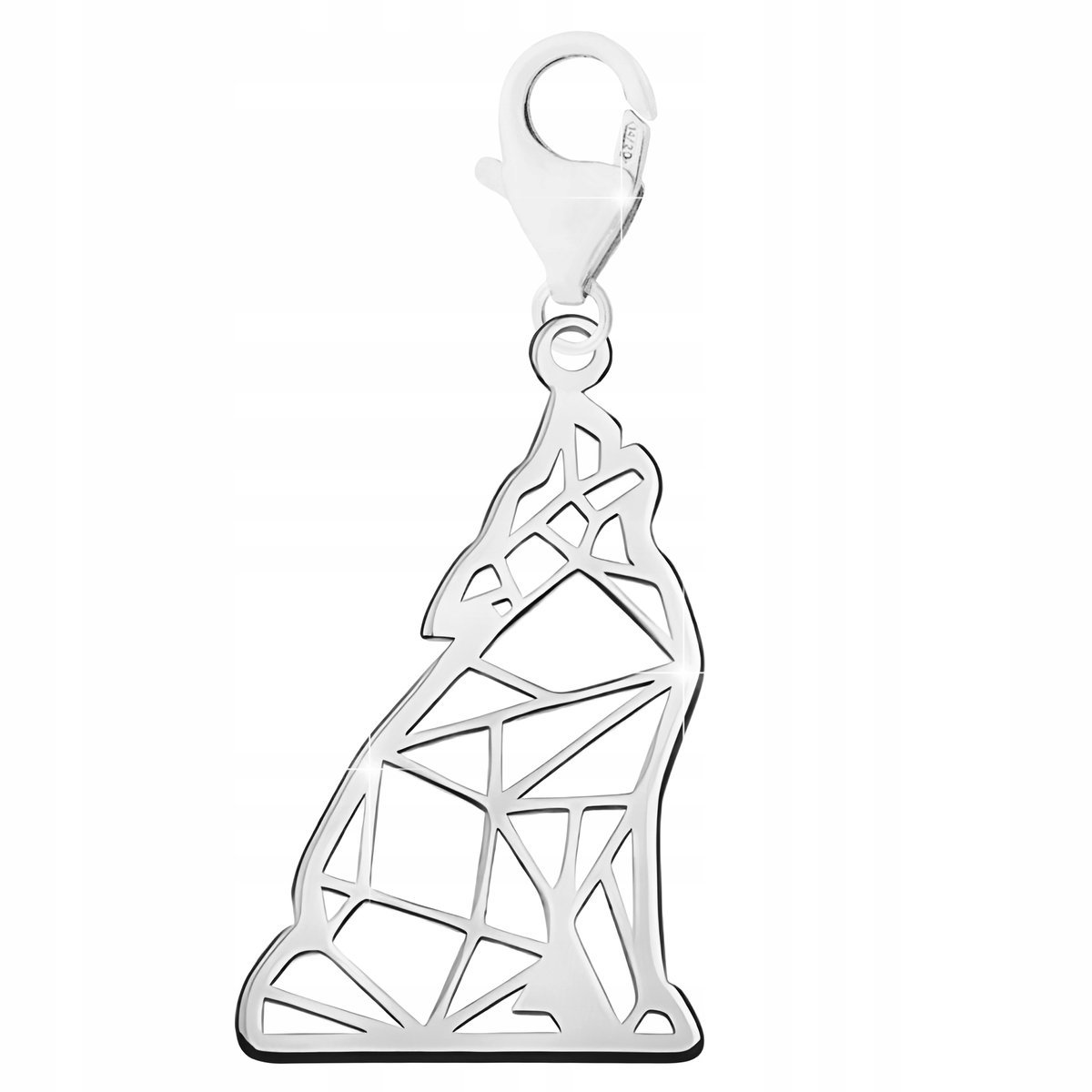 Zawieszka Srebrna Ażurowa Blaszka z Wilkiem Ażurowy Pies Wilk SREBRO 925