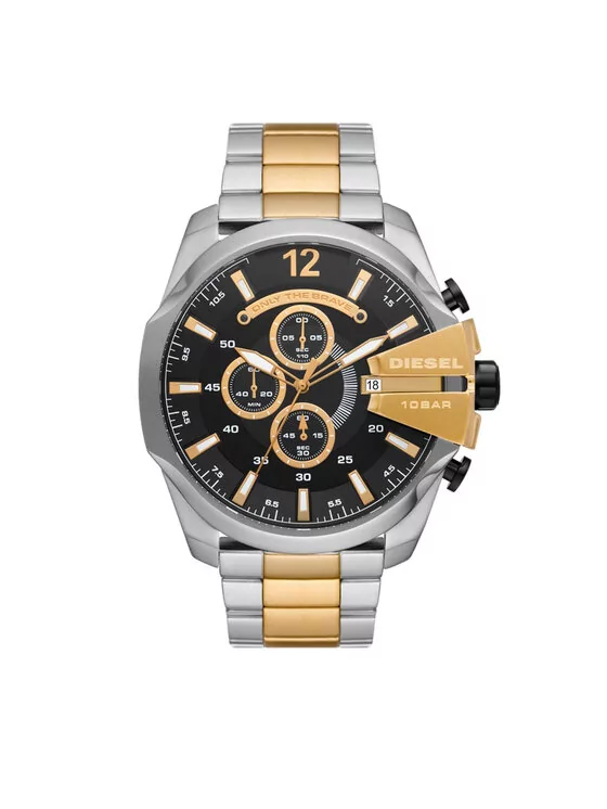 Diesel Zegarek Mega Chief Chrono DZ4581 Srebrny