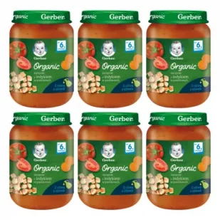Gerber Organic Obiadek jarzynki z indykiem w pomidorach dla niemowląt po 6 miesiącu Zgrzewka 6 x 190 g Bio - Dania dla dzieci - miniaturka - grafika 1