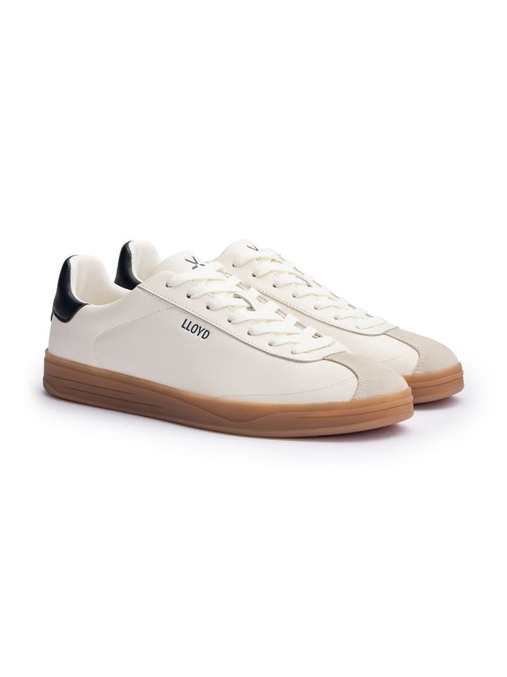 LLOYD Skórzane sneakersy w kolorze kremowo-granatowym