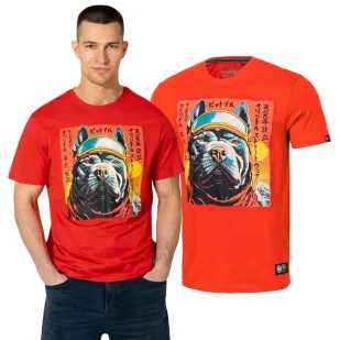 Koszulka PITBULL Middle Weight 170 Basic Fuji '25 - Flame Red - Odzież taktyczna i umundurowanie - miniaturka - grafika 1