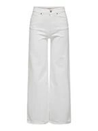 Spodnie damskie - ONLY Damskie spodnie Onlmadison Hw Wide Col Long PNT, biały, (XL) W / 32L - miniaturka - grafika 1