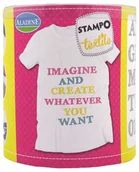 Zabawki kreatywne - Unbekannt Tekstylny zestaw stempli alfabet za pomocą stempli z 37 i poduszka do stempli 05261 - miniaturka - grafika 1