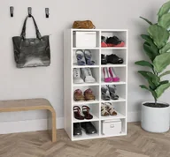Szafki na buty - vidaXL Stojak na buty biały 54x34x100,5 cm Materiał drewnopochodny - Stojak na buty - Półki na buty - Szafka na buty - Szafki na buty - miniaturka - grafika 1