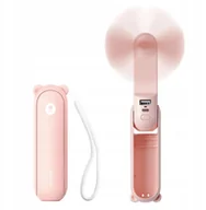 Gadżety USB - Mini wentylator Jisulife Handheld Fan Life8 Plus przenośny wiatraczek USB z funkcją powerbanka 4500mAh i latarką - różowy - miniaturka - grafika 1
