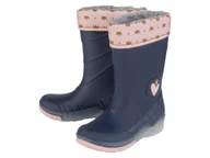Buty dla dziewczynek - lupilu® Kalosze dziecięce świecące z wyściółką (24/25, Granatowy) - miniaturka - grafika 1