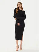 Sukienki - Morgan Sukienka dzianinowa 242-RMLIDO Czarny Slim Fit - miniaturka - grafika 1
