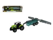 Samochody i pojazdy dla dzieci - Traktor z przyczepą 27cm światło dźwięk 550-4P Hipo - miniaturka - grafika 1