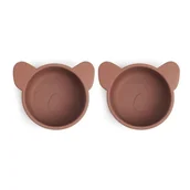 Miseczki i talerzyki dla dzieci - Nuuroo silikonowe miseczki głębokie na przekąski 2 szt KOALA Mahogany - miniaturka - grafika 1