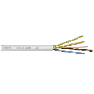 Kabel do sieci teleinformatycznych U/UTP 4x2x23 AWG (0,54) cat. 6 350MHz, skrętka nieekranowana UTP, BiTLAN, szpula=500m - Kable miedziane - miniaturka - grafika 2