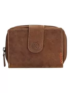 Portfele - HIDE & STITCHES Skórzany portfel w kolorze jasnobrązowym - 12,5 x 9 x 3,5 cm - miniaturka - grafika 1