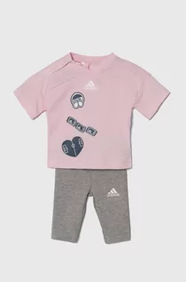 Dresy i komplety dla dziewczynek - adidas komplet niemowlęcy kolor różowy - grafika 1